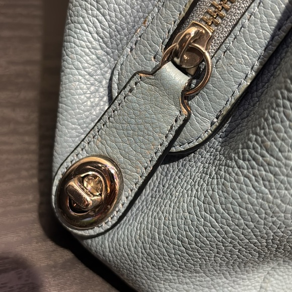 Coach Light Blue Leather Shoulder Bag - Picture 6 of 16